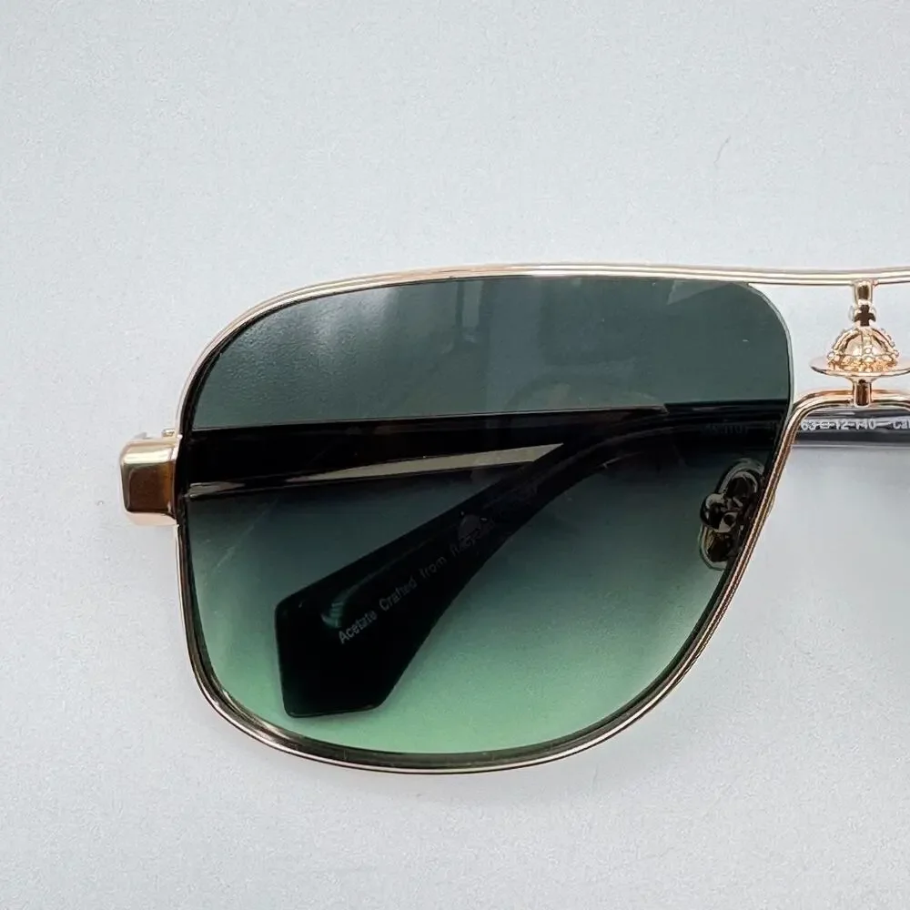 Vivienne Westwood Sunglasses Keith VW5101 400 Gold Aviator Green Gradient Lens